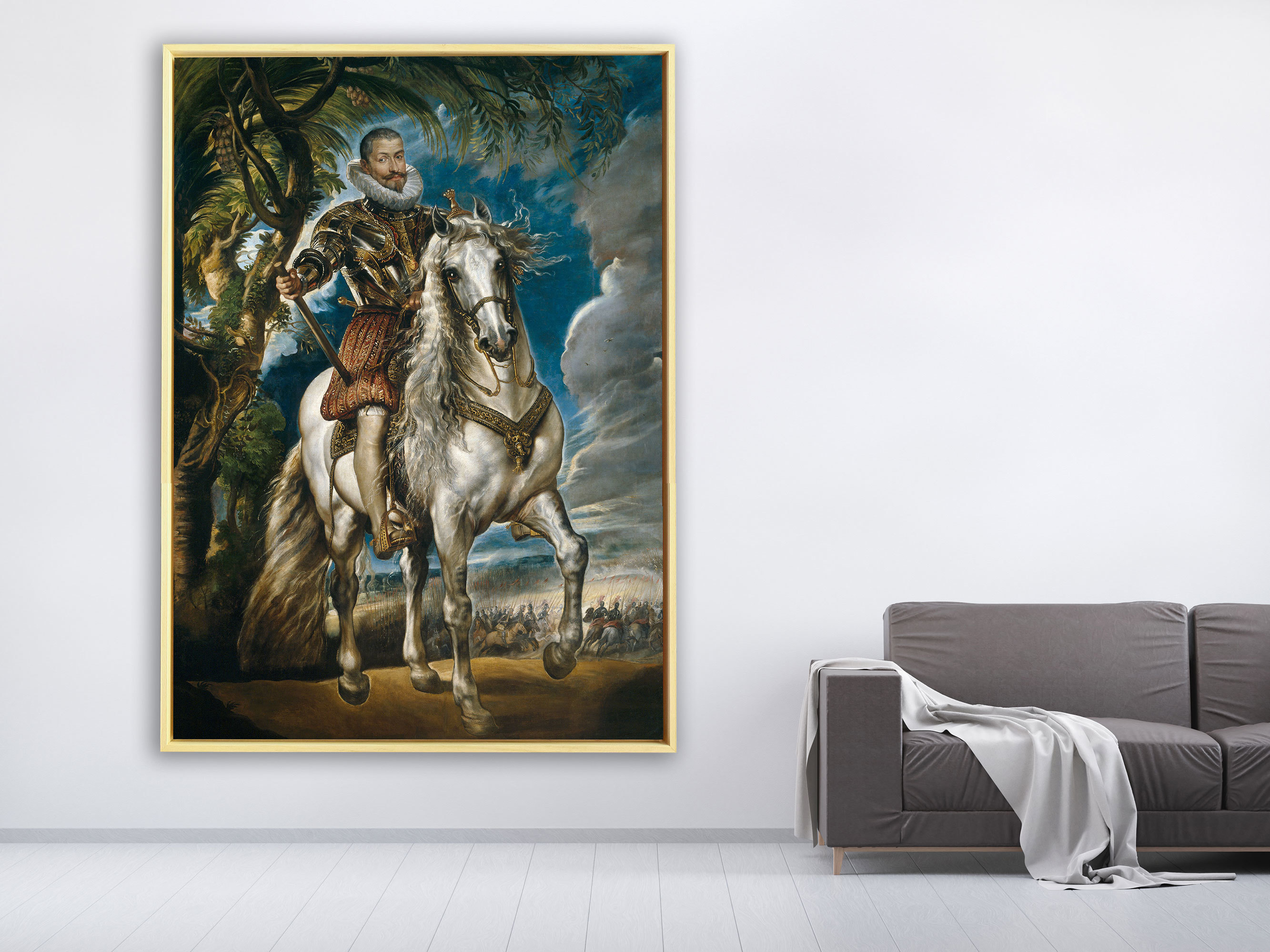 Peter Paul Rubens – Porträt vom Herzog von Lerma, Schattenfugenrahmen Natur